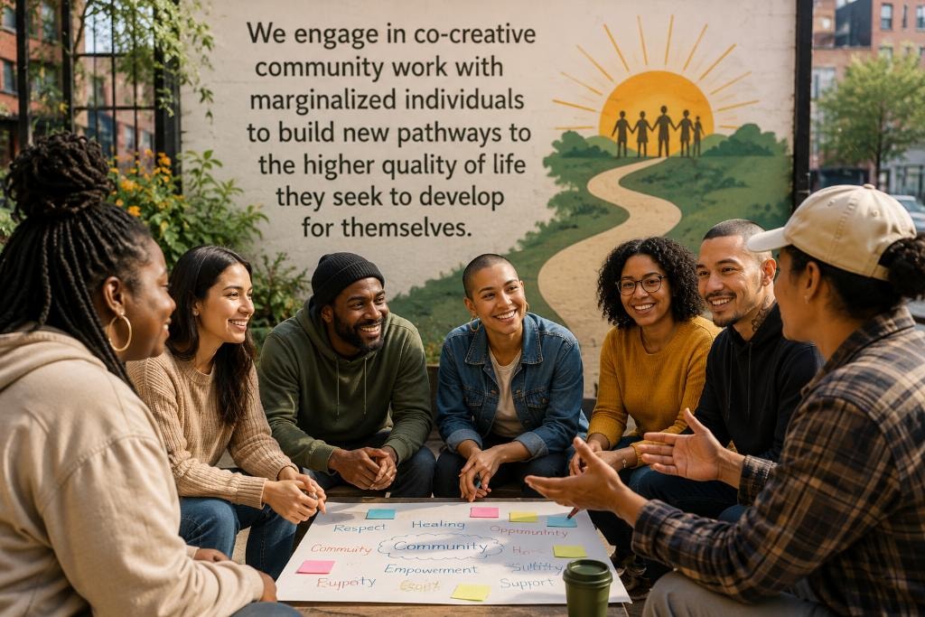 Diversity — illustrated portraits representing the diverse community DLBC serves